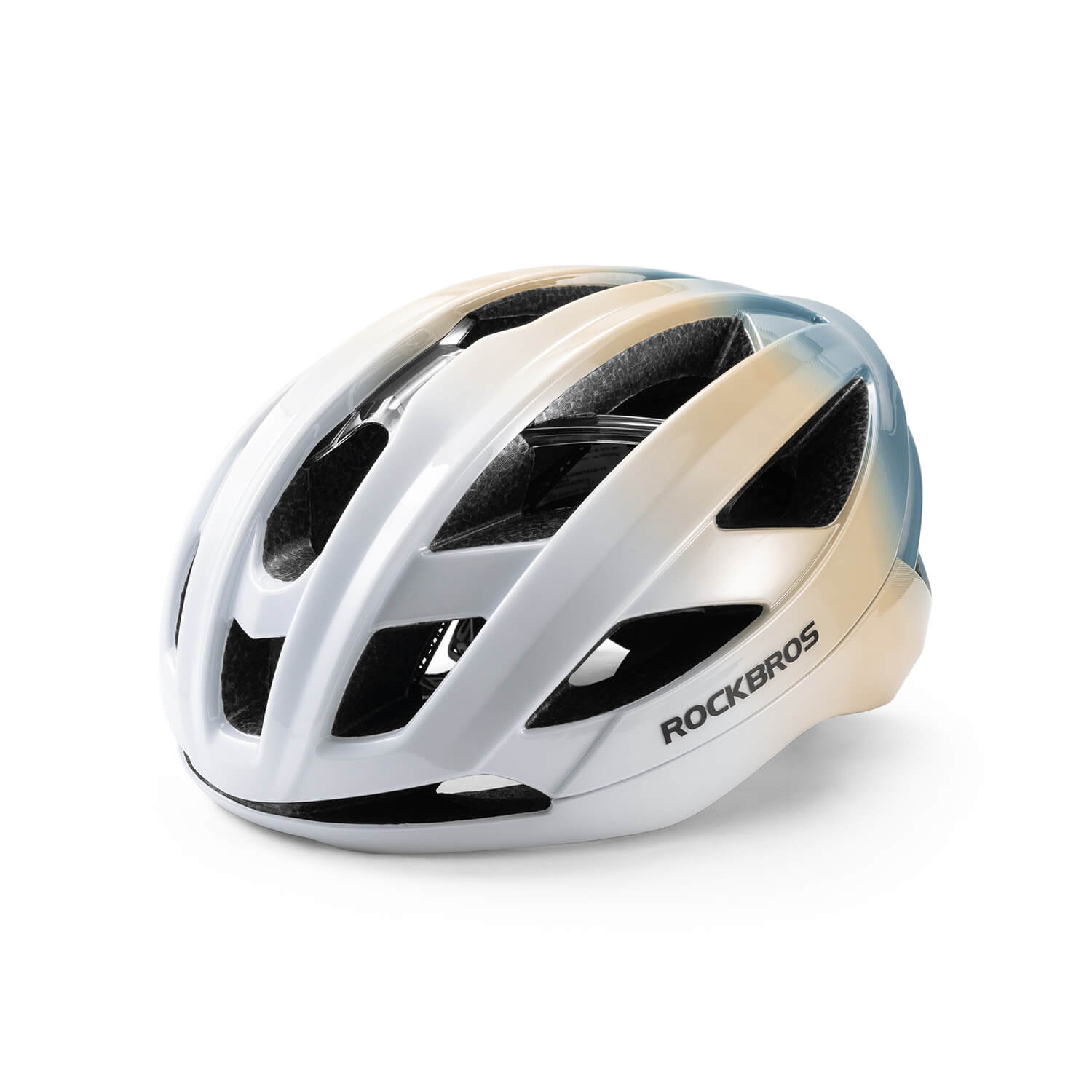 ROCKBROS LK-69 Bike Helmet with Bionic Support, ventilated and adjustable cycling helmet
#Color_Multi-White Yellow Blue (Glossy)