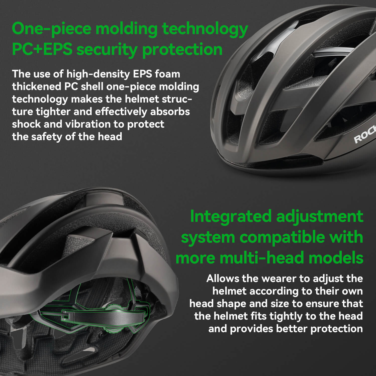 ROCKBROS LK-69 Bike Helmet with Bionic Support, ventilated and adjustable cycling helmet