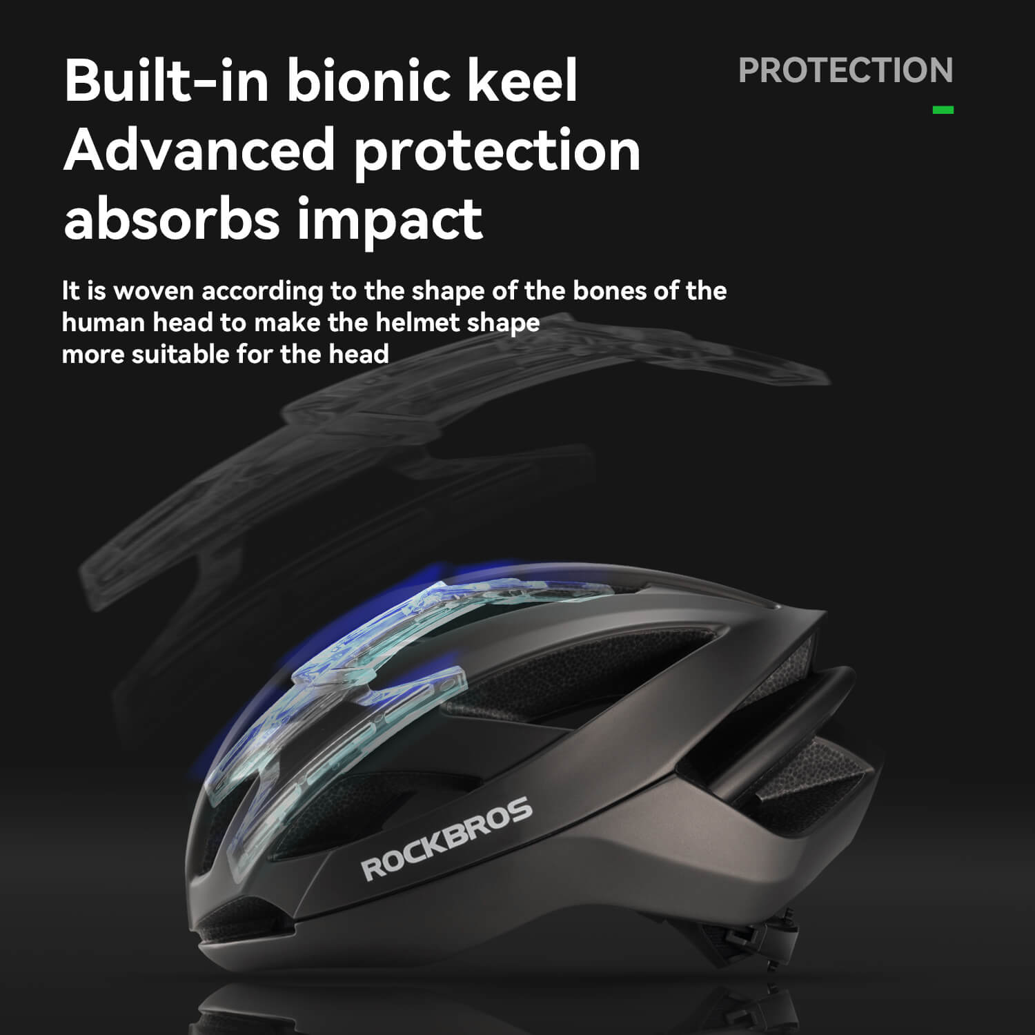ROCKBROS LK-69 Bike Helmet with Bionic Support, ventilated and adjustable cycling helmet