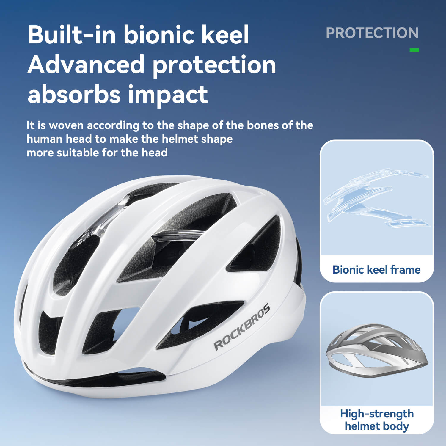 ROCKBROS LK-69 Bike Helmet with Bionic Support, ventilated and adjustable cycling helmet