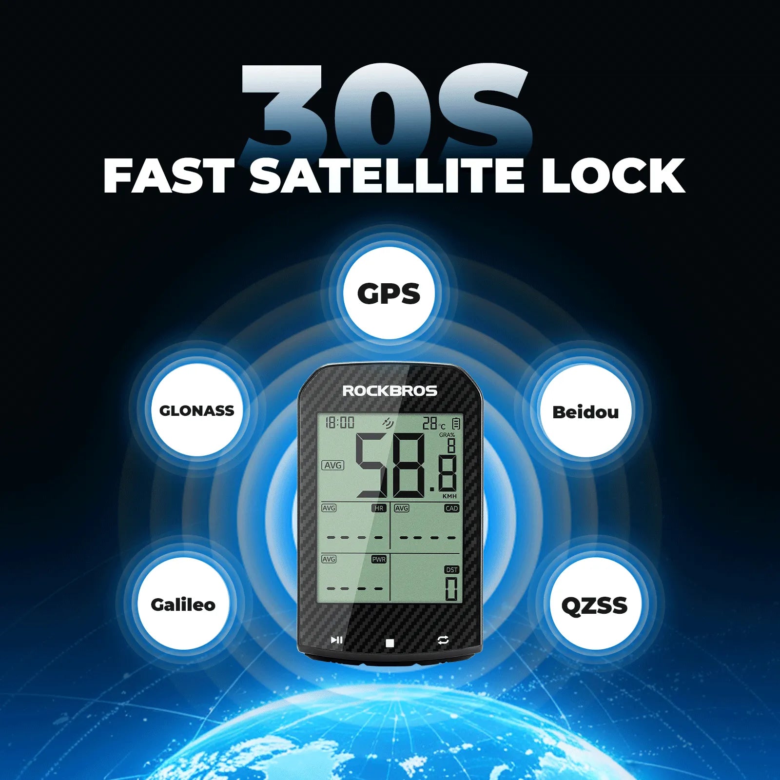 ROCKBROS M1 Pro wireless bike computer with a clear display for cycling performance tracking