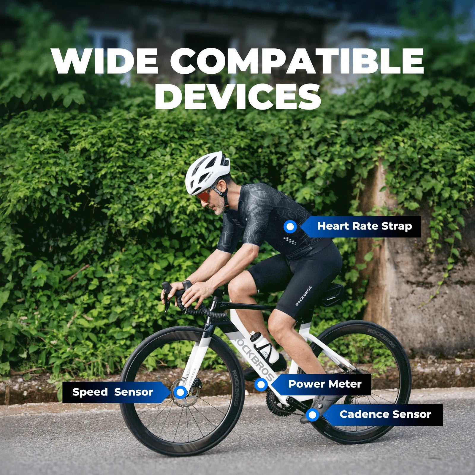 ROCKBROS M1 Pro wireless bike computer with a clear display for cycling performance tracking