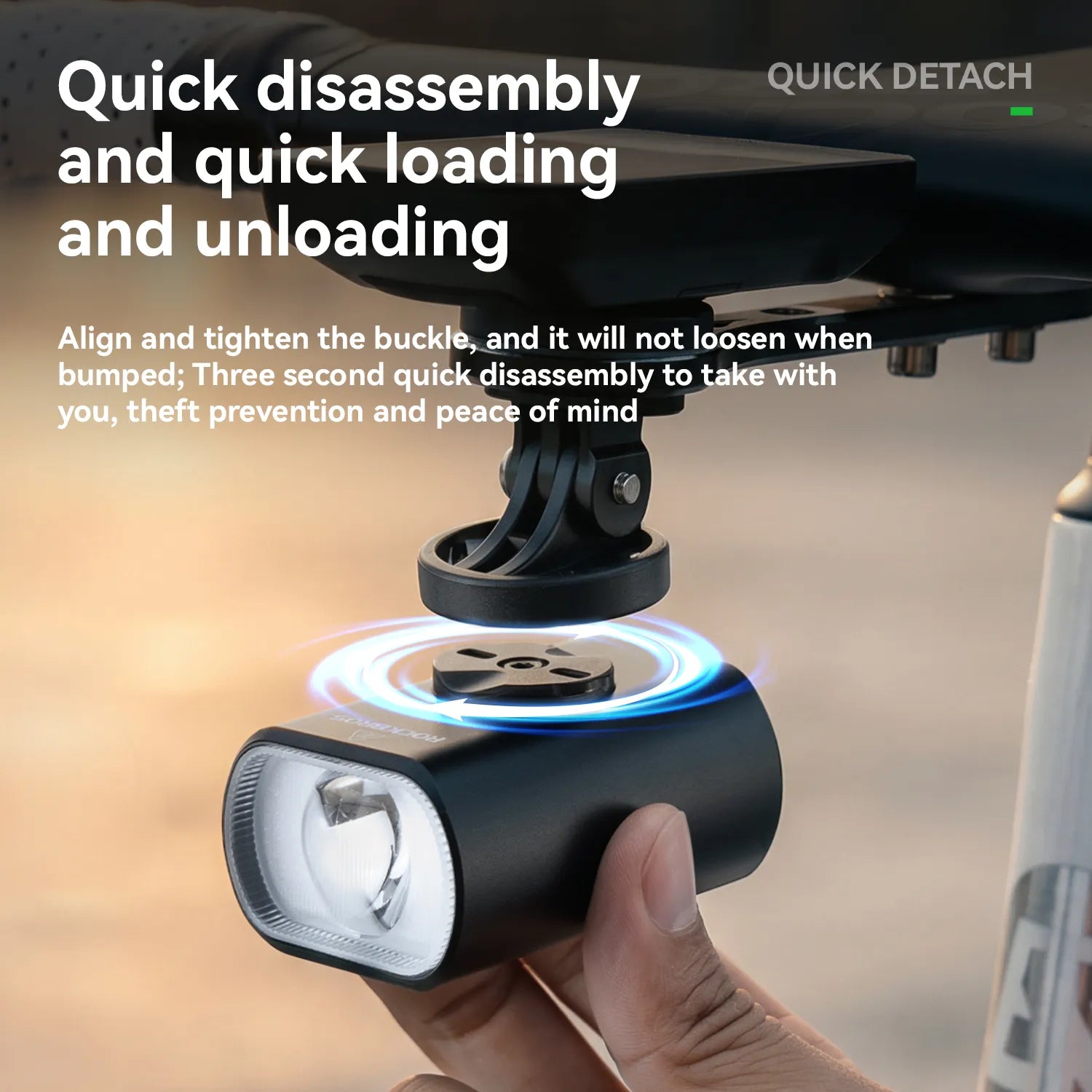 ROCKBROS M5 Bike Front Light with Dual Mounting Options