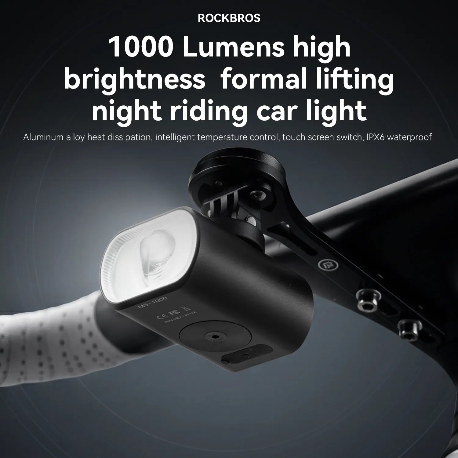 ROCKBROS M5 Bike Front Light with Dual Mounting Options