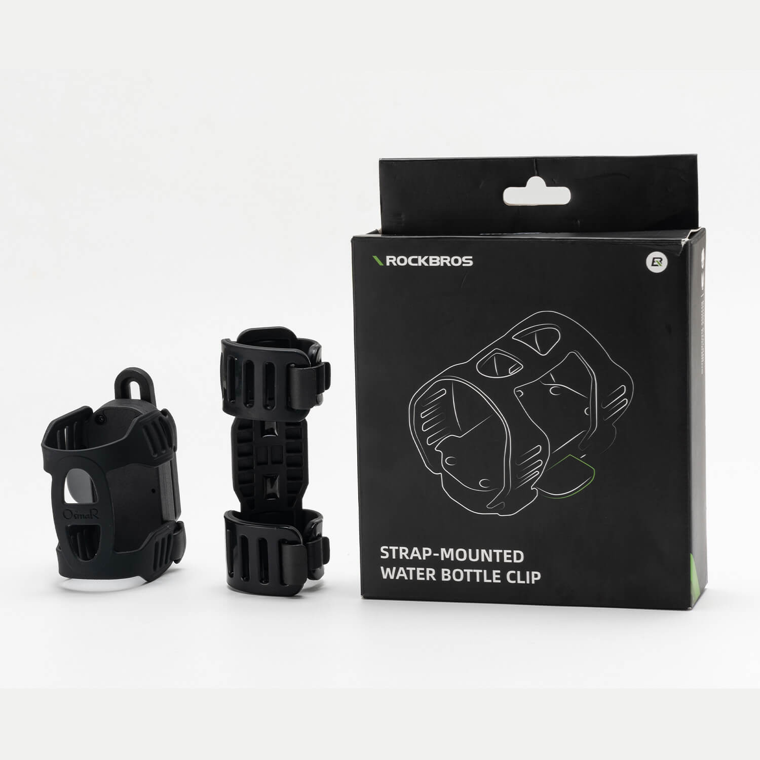 ROCKBROS magnetic bike bottle holder with strap and magnetic mount design for secure cycling hydration.