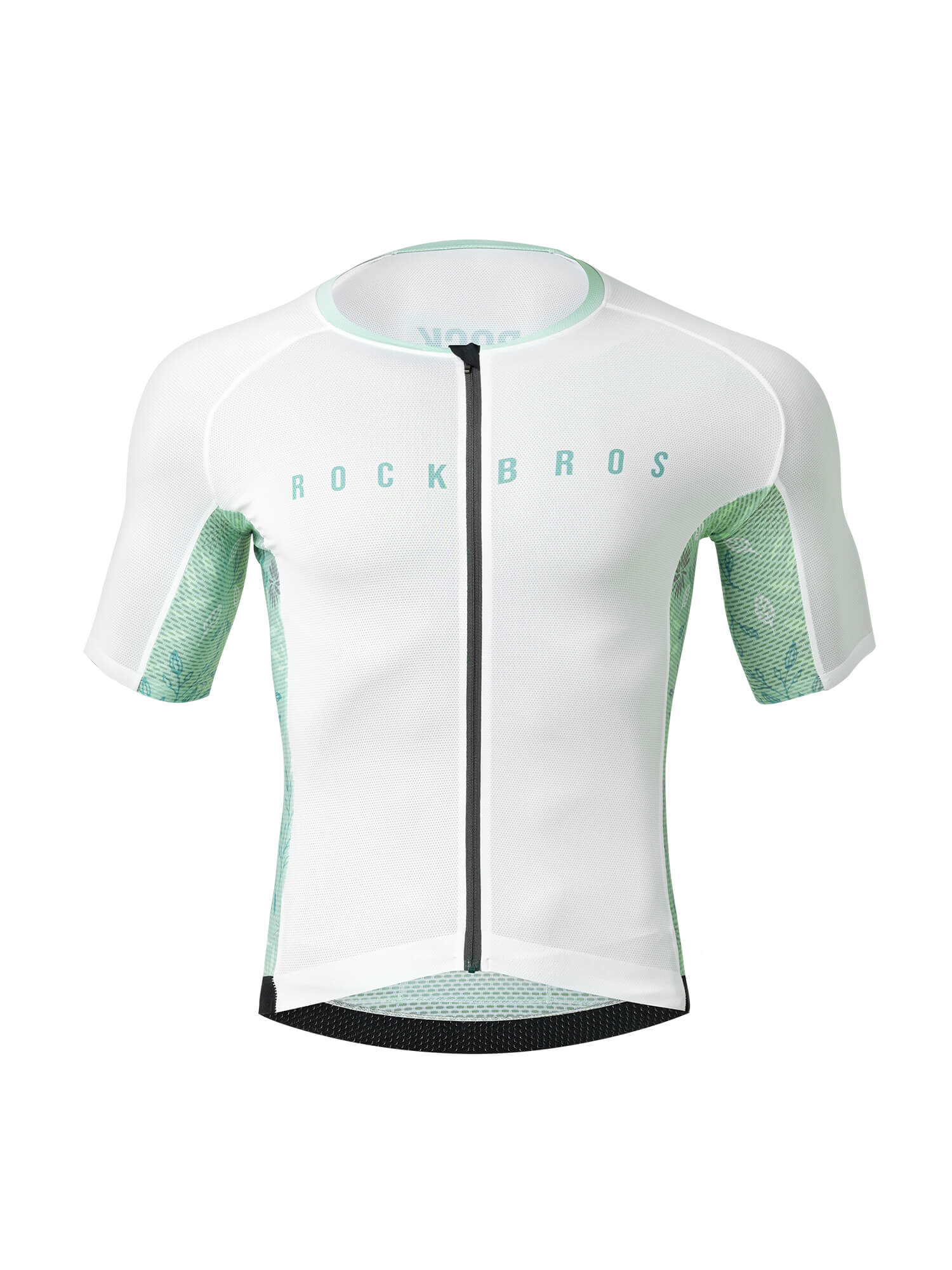 ROCKBROS Men's Birds & Flowers Short-Sleeve Cycling Jersey – Lightweight, Breathable, Moisture-Wicking Summer Bike Shirt
#Color_White