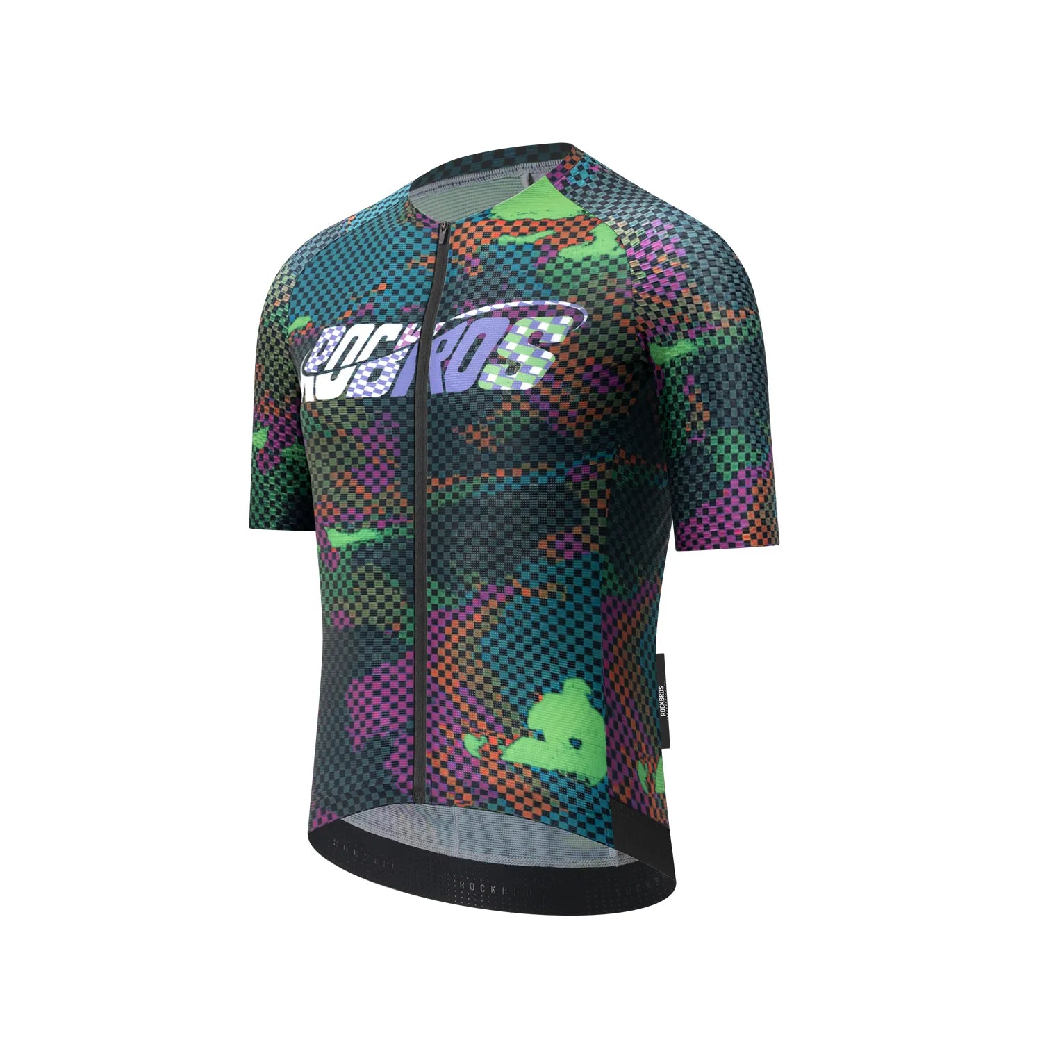 ROCKBROS men's lightweight and breathable short sleeve cycling jersey with moisture-wicking fabric and race-fit design