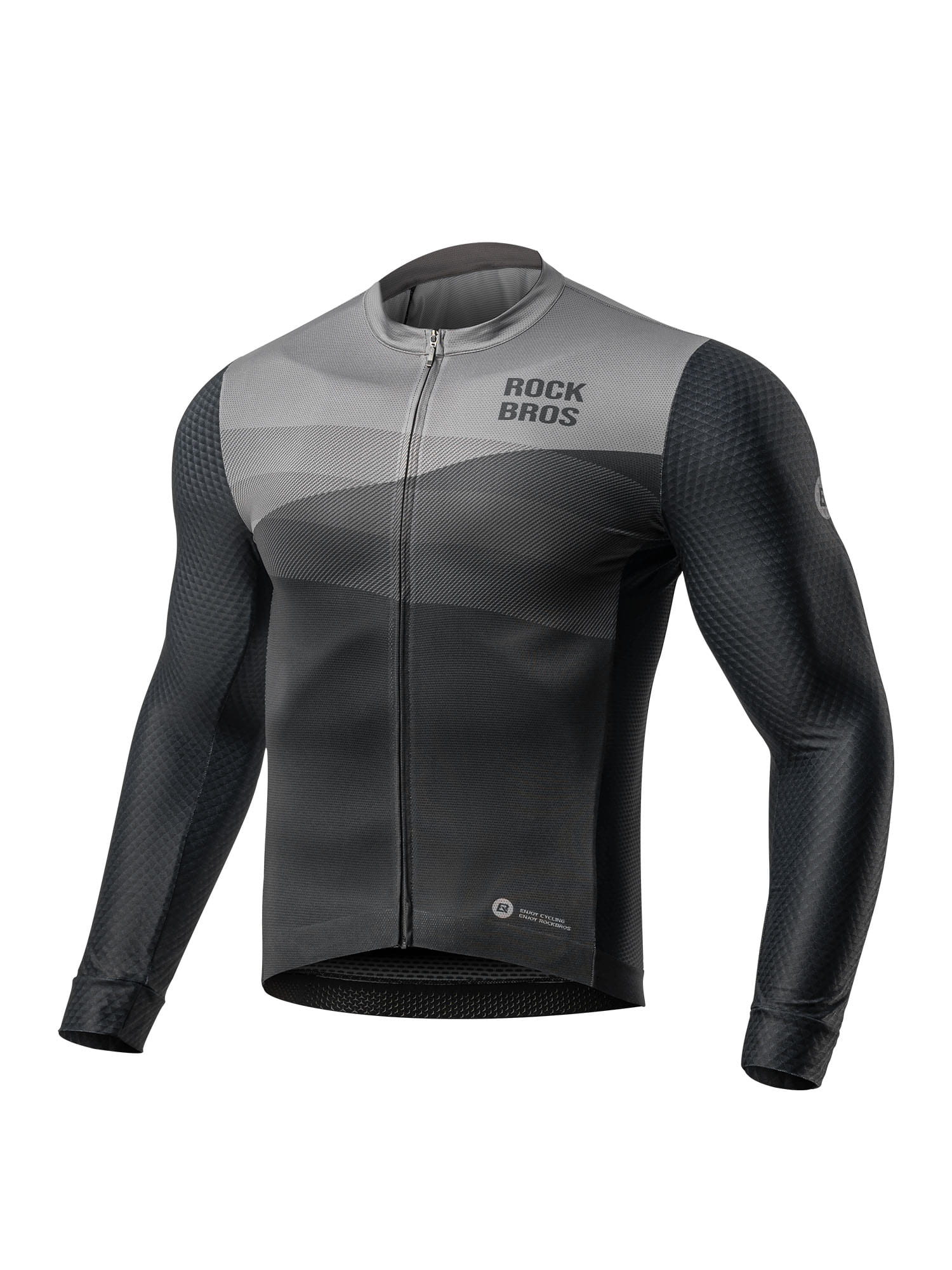 ROCKBROS men’s breathable quick-dry long-sleeve cycling jersey for road and mountain biking