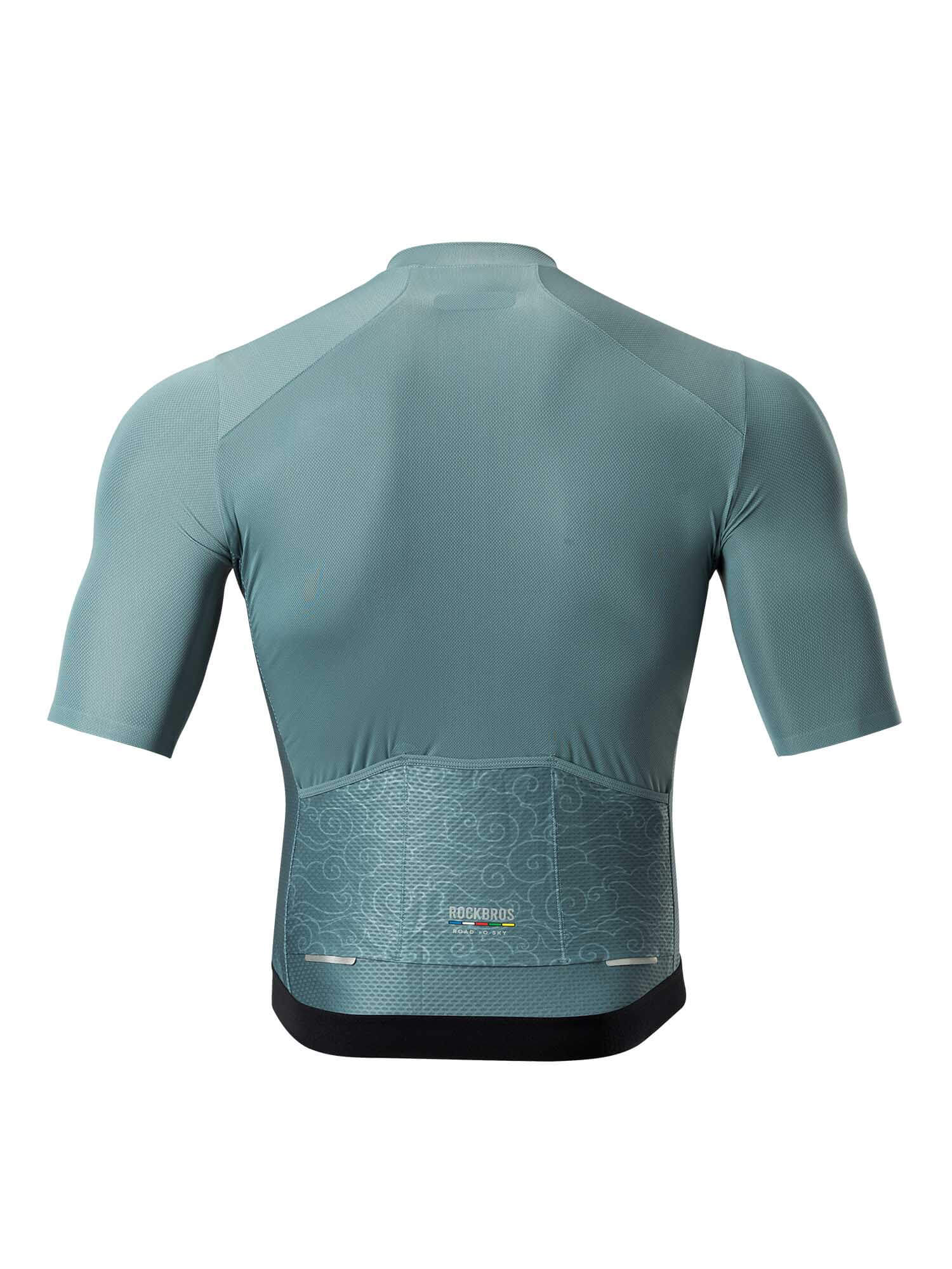 ROCKBROS Men's ROAD-TO-SKY short-sleeve cycling jersey in aerodynamic fit with breathable, moisture-wicking fabric
#Color_Mist Gray