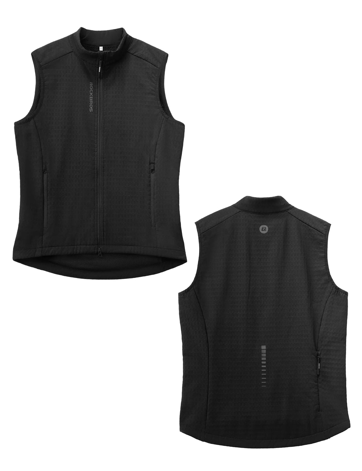 ROCKBROS men's windproof fleece cycling vest with reflective details