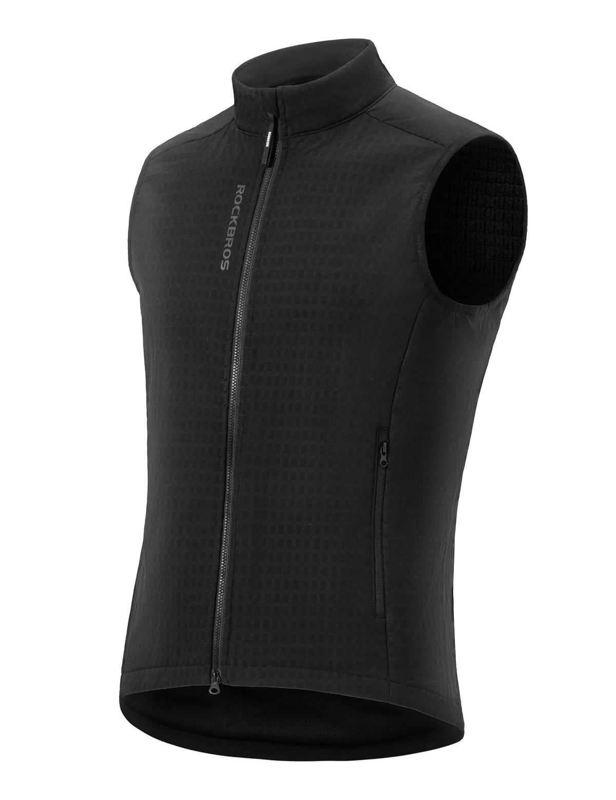 ROCKBROS men's windproof fleece cycling vest with reflective details