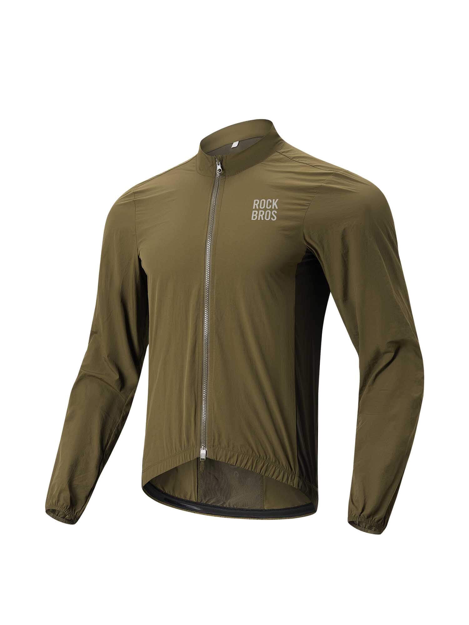 ROCKBROS men's windproof and foldable cycling jacket for road biking
#Color_Brown