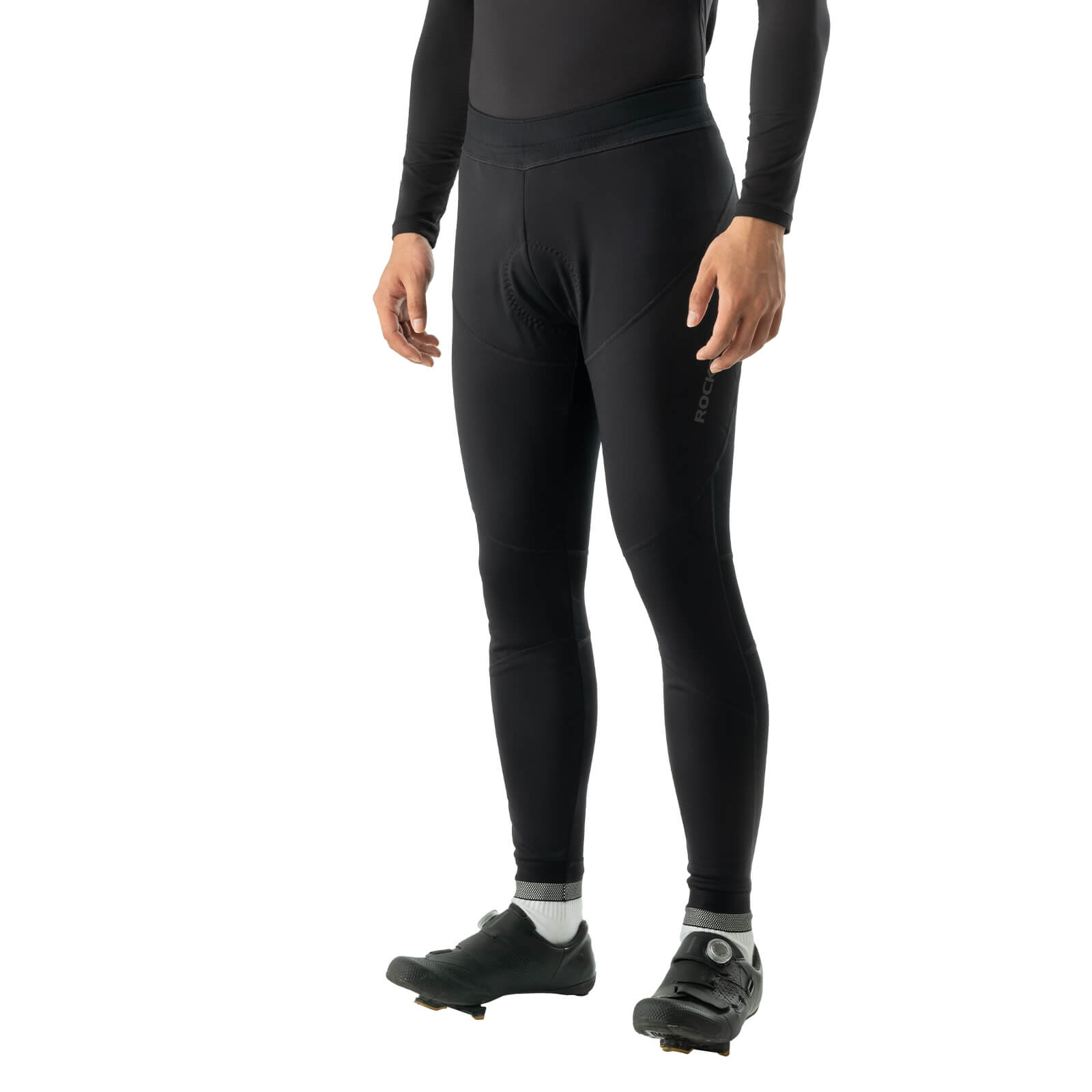 ROCKBROS Men's Winter Cycling Tights with Thermal Fleece and 4D Padded Seat for Cold Weather Riding