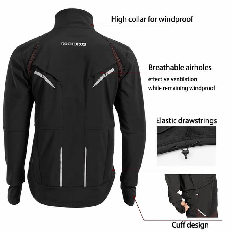 ROCKBROS winter cycling jacket – thermal, windproof, water-resistant for outdoor sports