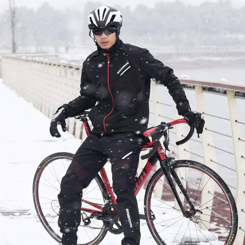 ROCKBROS winter cycling jacket – thermal, windproof, water-resistant for outdoor sports