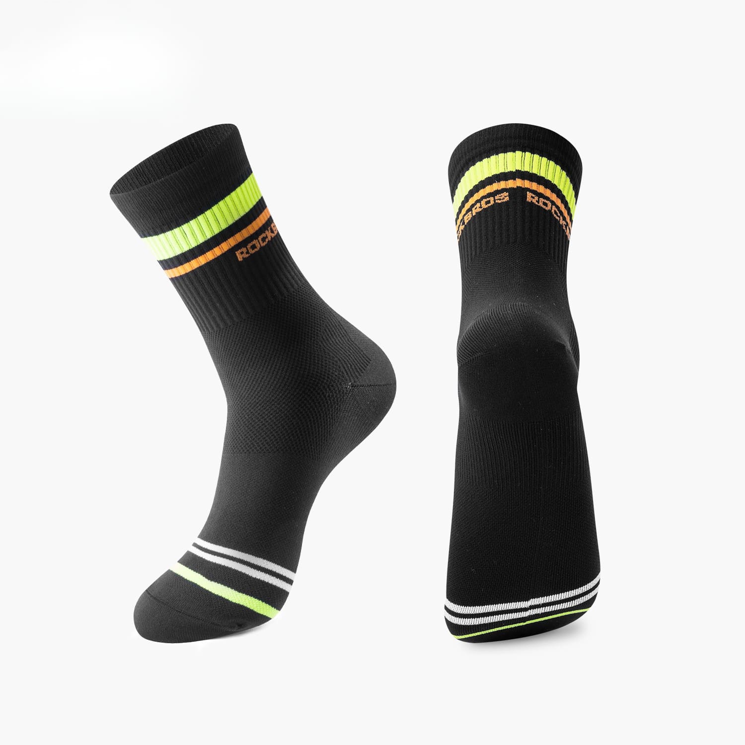 ROCKBROS Breathable Compression Cycling Socks for Road and Mountain Riding
#Color_Black Stripe
