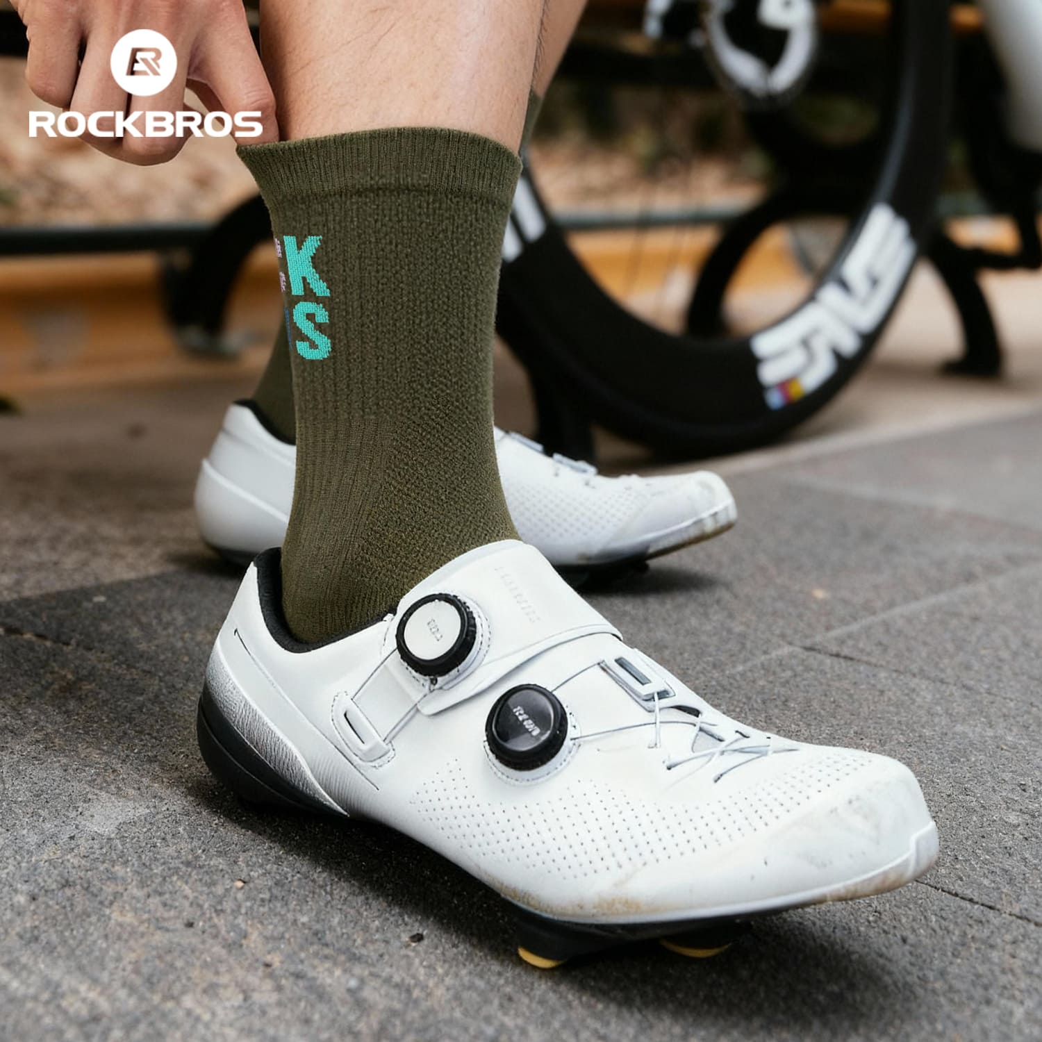 ROCKBROS Breathable Compression Cycling Socks for Road and Mountain Riding
