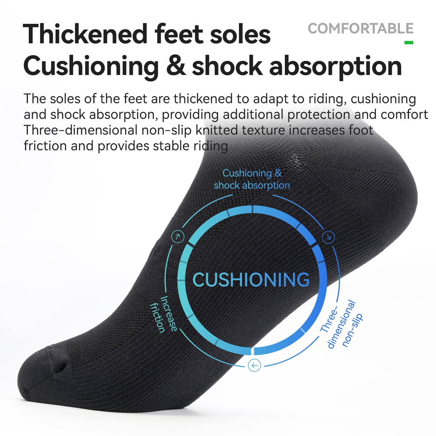 ROCKBROS Breathable Compression Cycling Socks for Road and Mountain Riding