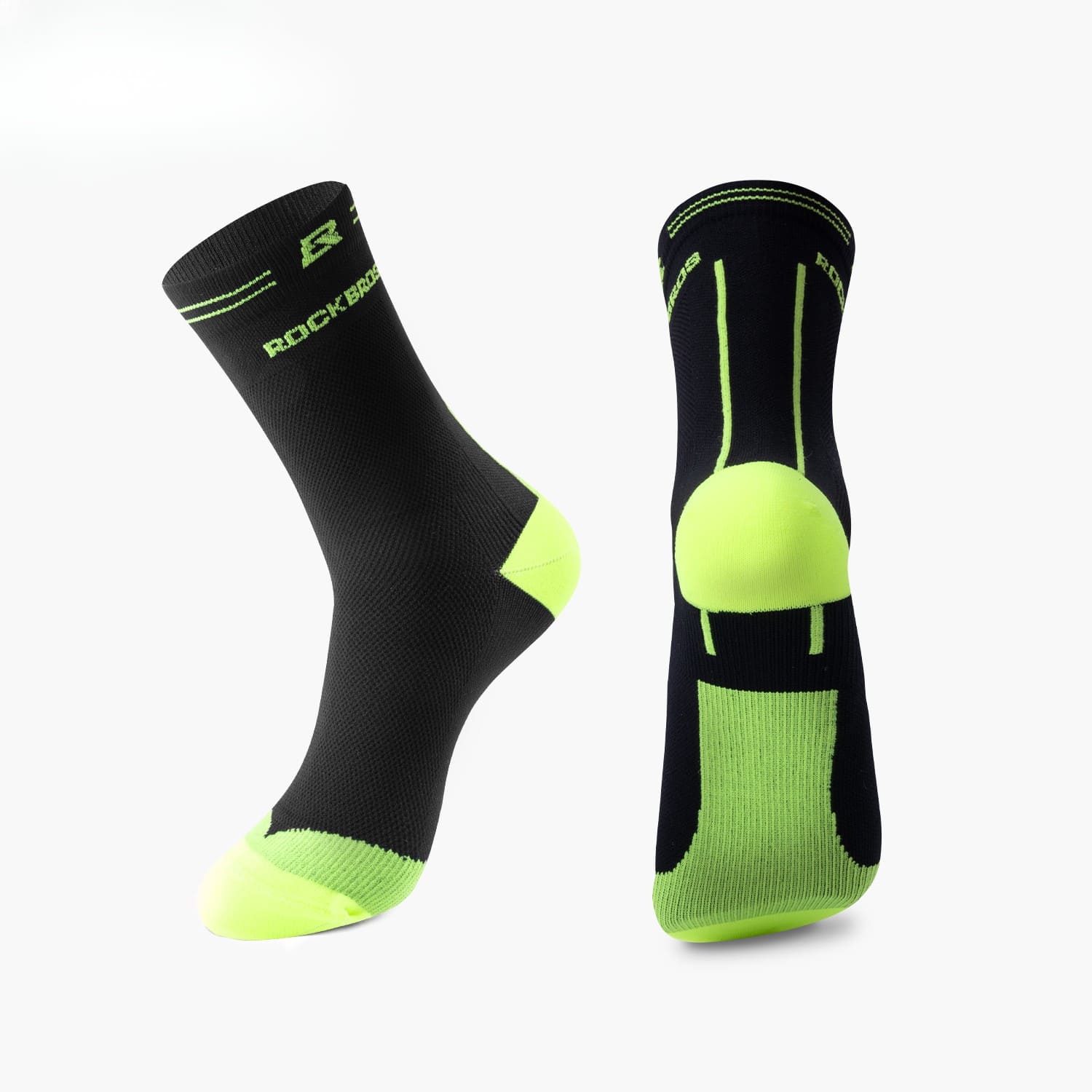 ROCKBROS Breathable Compression Cycling Socks for Road and Mountain Riding
#Color_Fluorescent Black