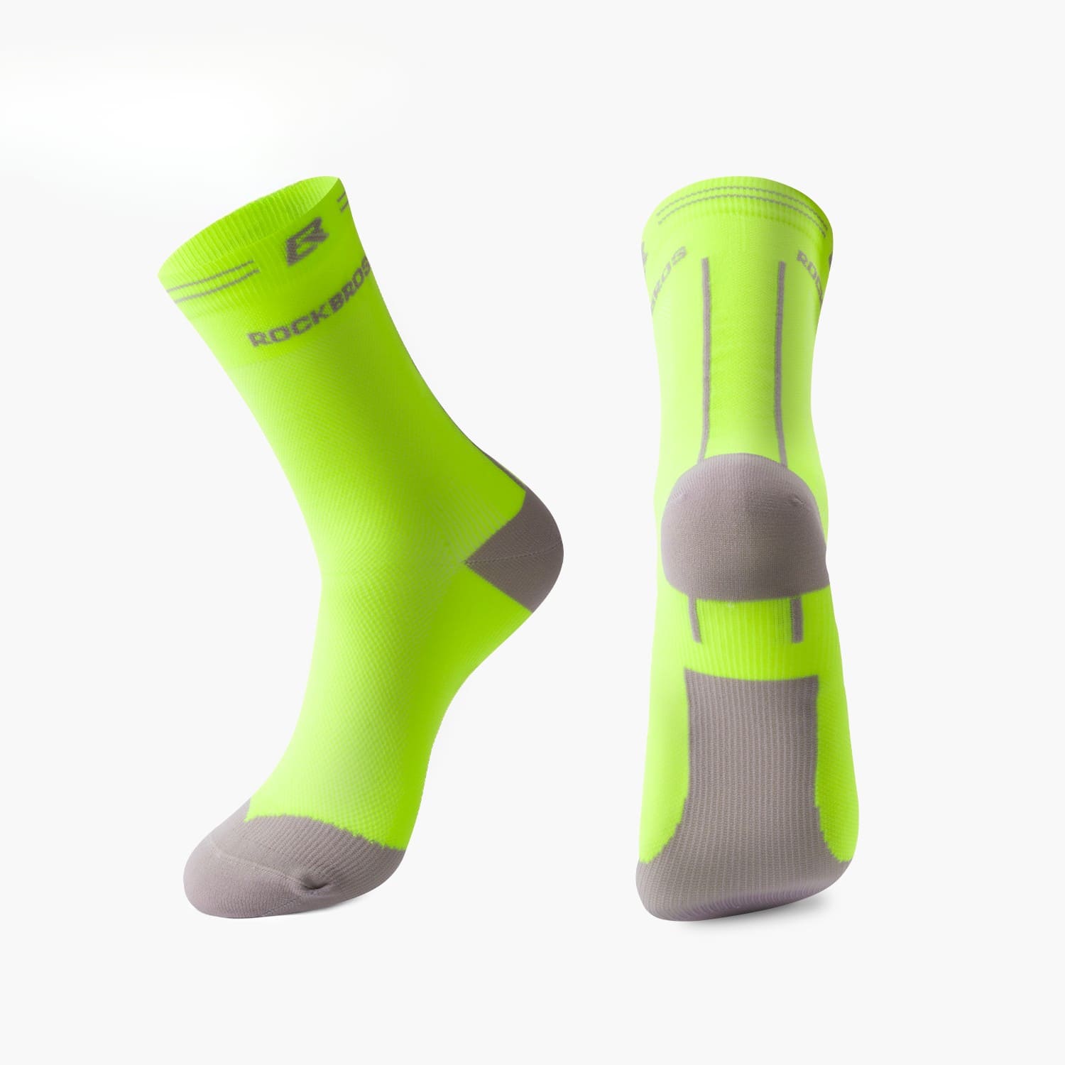 ROCKBROS Breathable Compression Cycling Socks for Road and Mountain Riding
#Color_Fluorescent Gray
