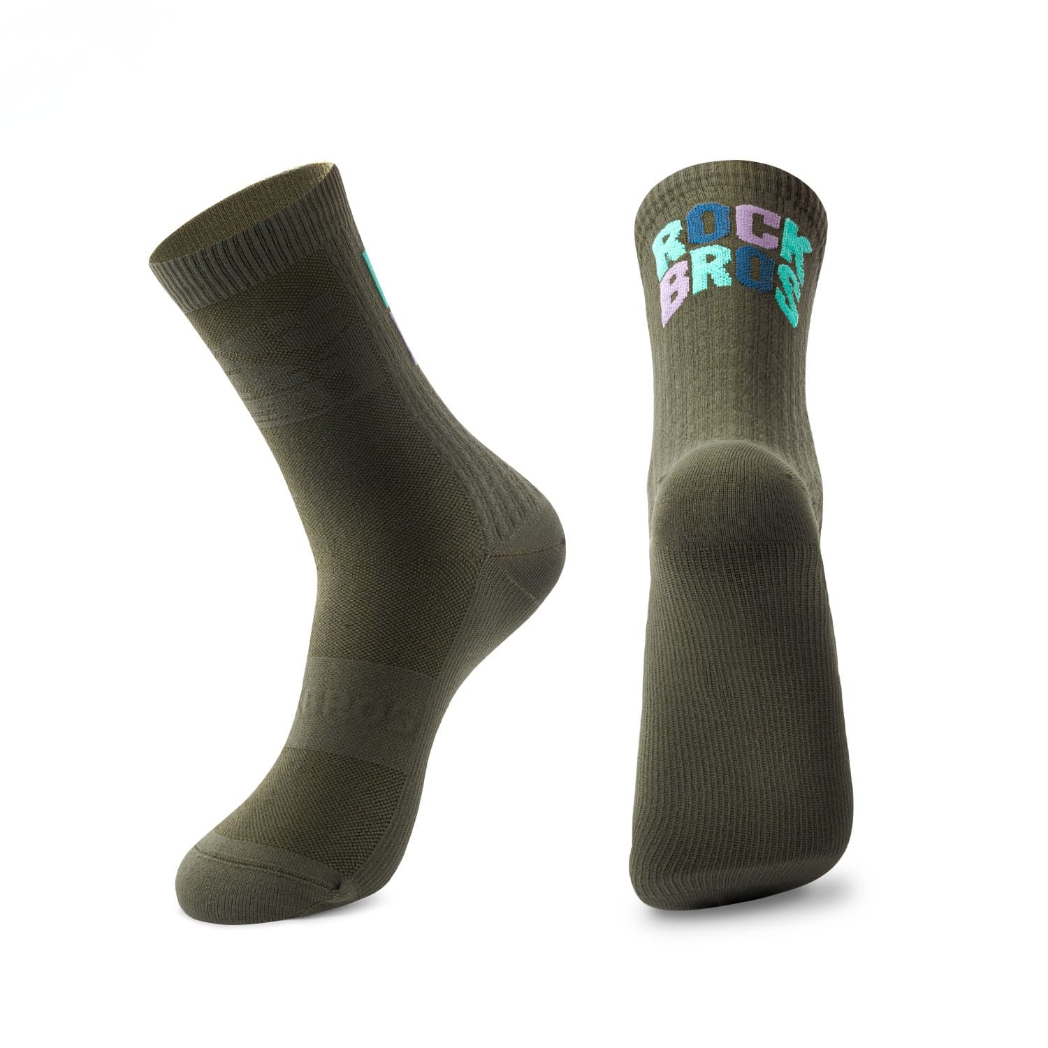 ROCKBROS Breathable Compression Cycling Socks for Road and Mountain Riding
#Color_Green