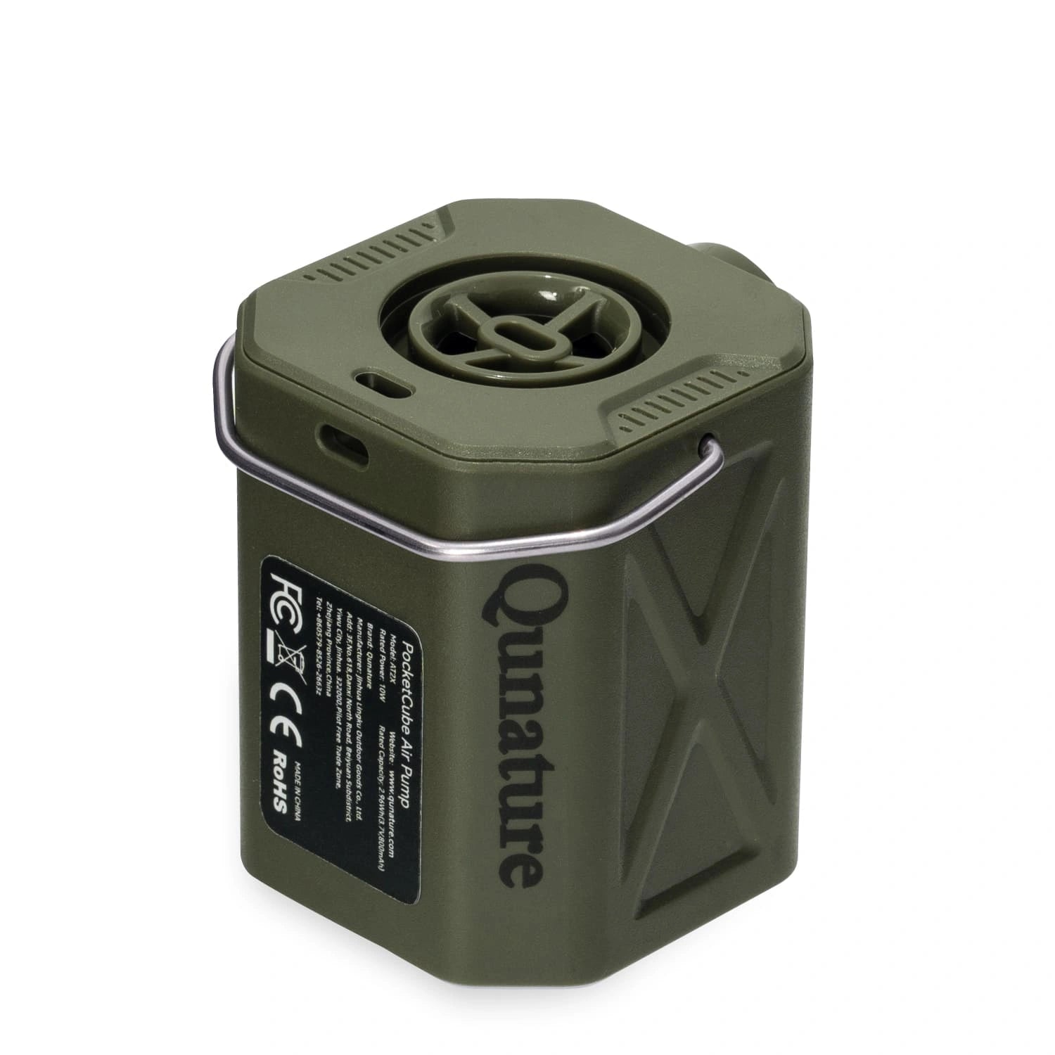 rockbros mini lightweight outdoor air pump portable inflation deflation camping pump with light 
#Color_Green