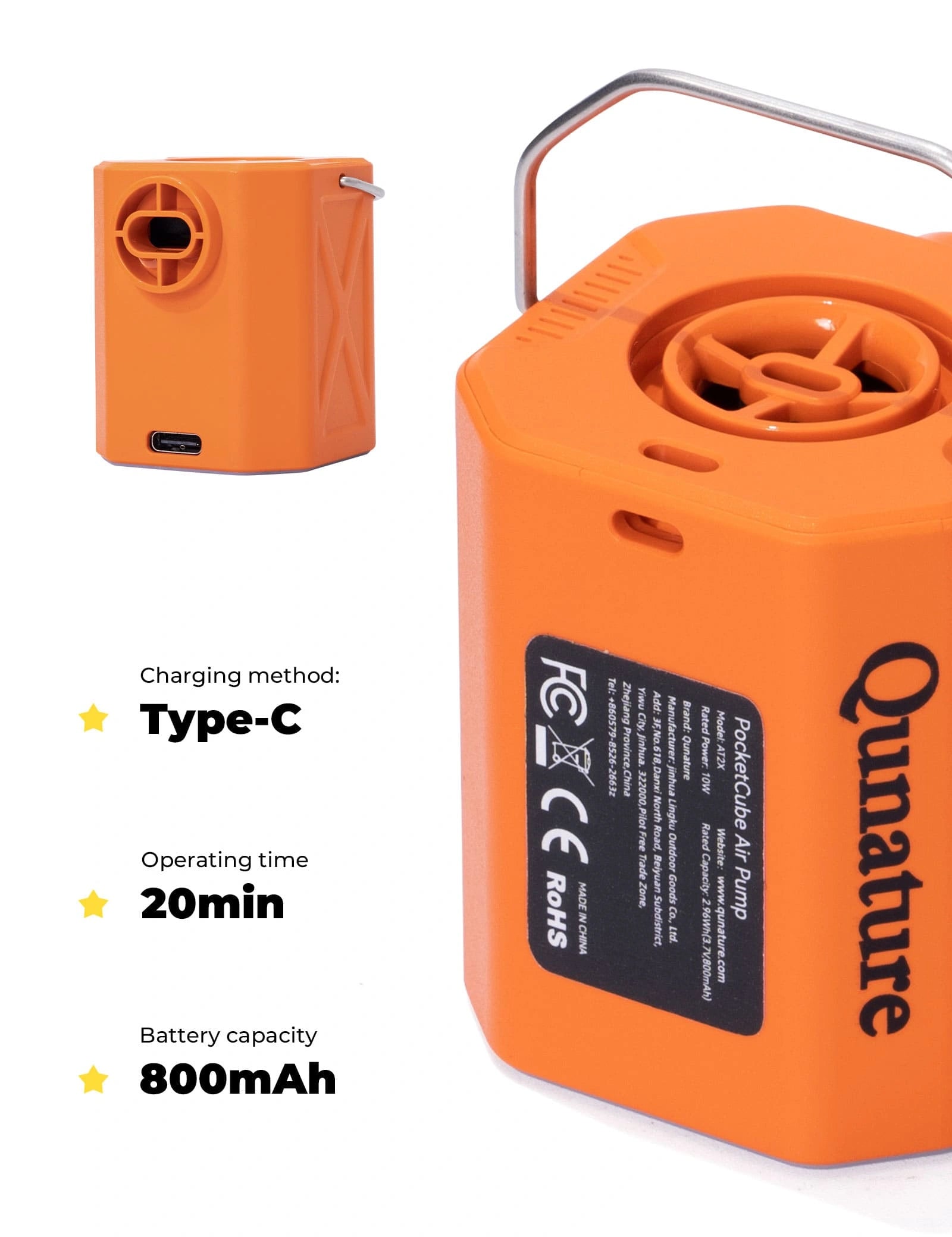 rockbros mini lightweight outdoor air pump portable inflation deflation camping pump with light 