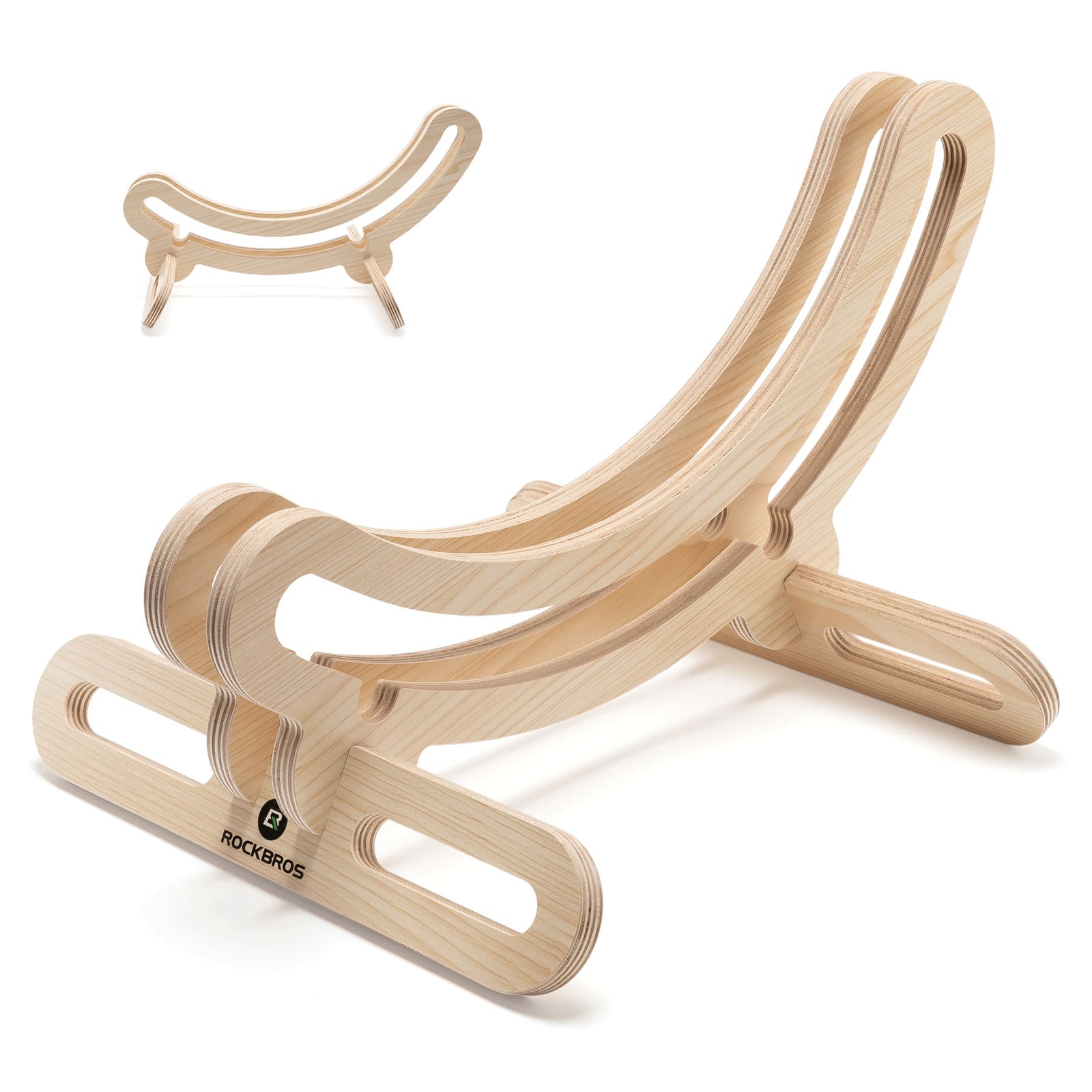 ROCKBROS Wooden Bike Stand with Interlocking Structure for Secure Parking and Home Storage