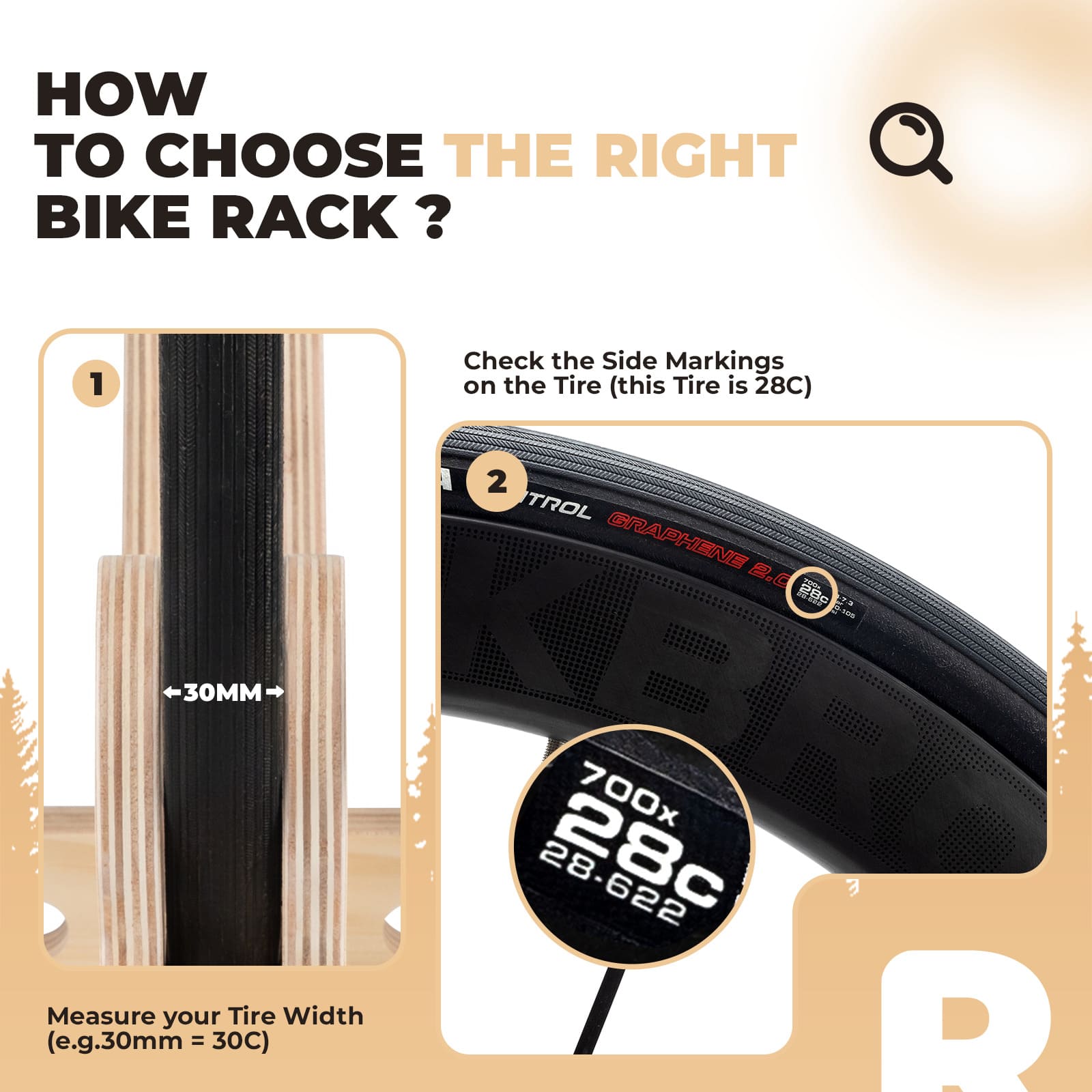 ROCKBROS Wooden Bike Stand with Interlocking Structure for Secure Parking and Home Storage
