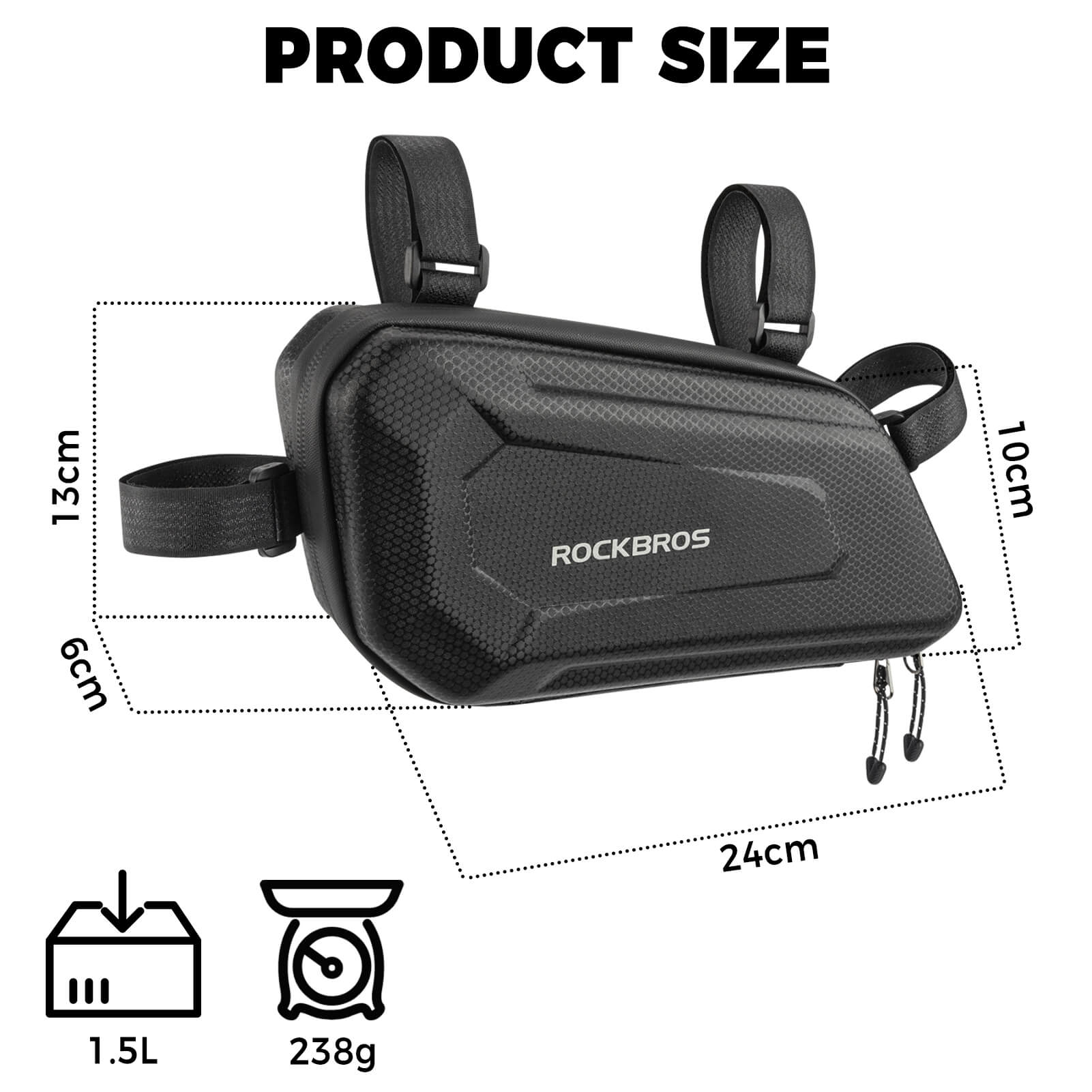 ROCKBROS aerodynamic triangle side bag for motorcycle frame storage