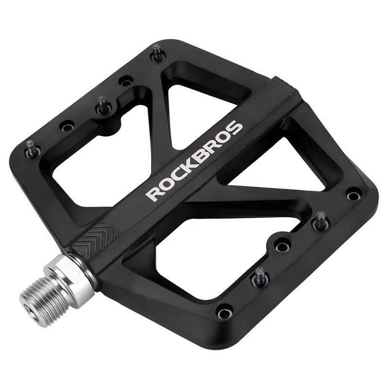 ROCKBROS Mountain Bike Pedals Nylon Composite and Chromium-Molybdenum Steel 9/16" Wide Platform Anti-Skid