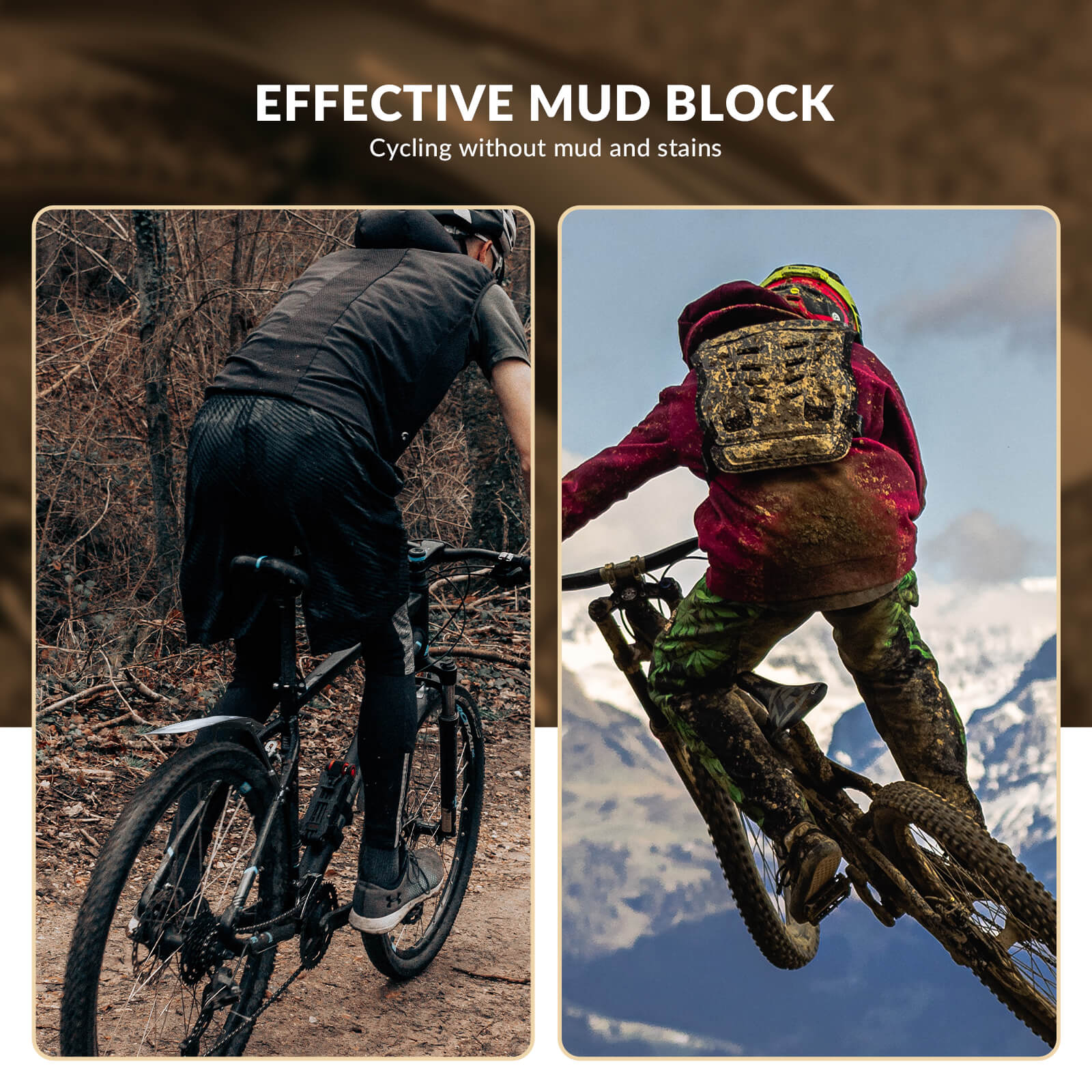 ROCKBROS mountain bike rear mudguard for 26-29 inch MTB, waterproof and stable fender
#Style_Rear