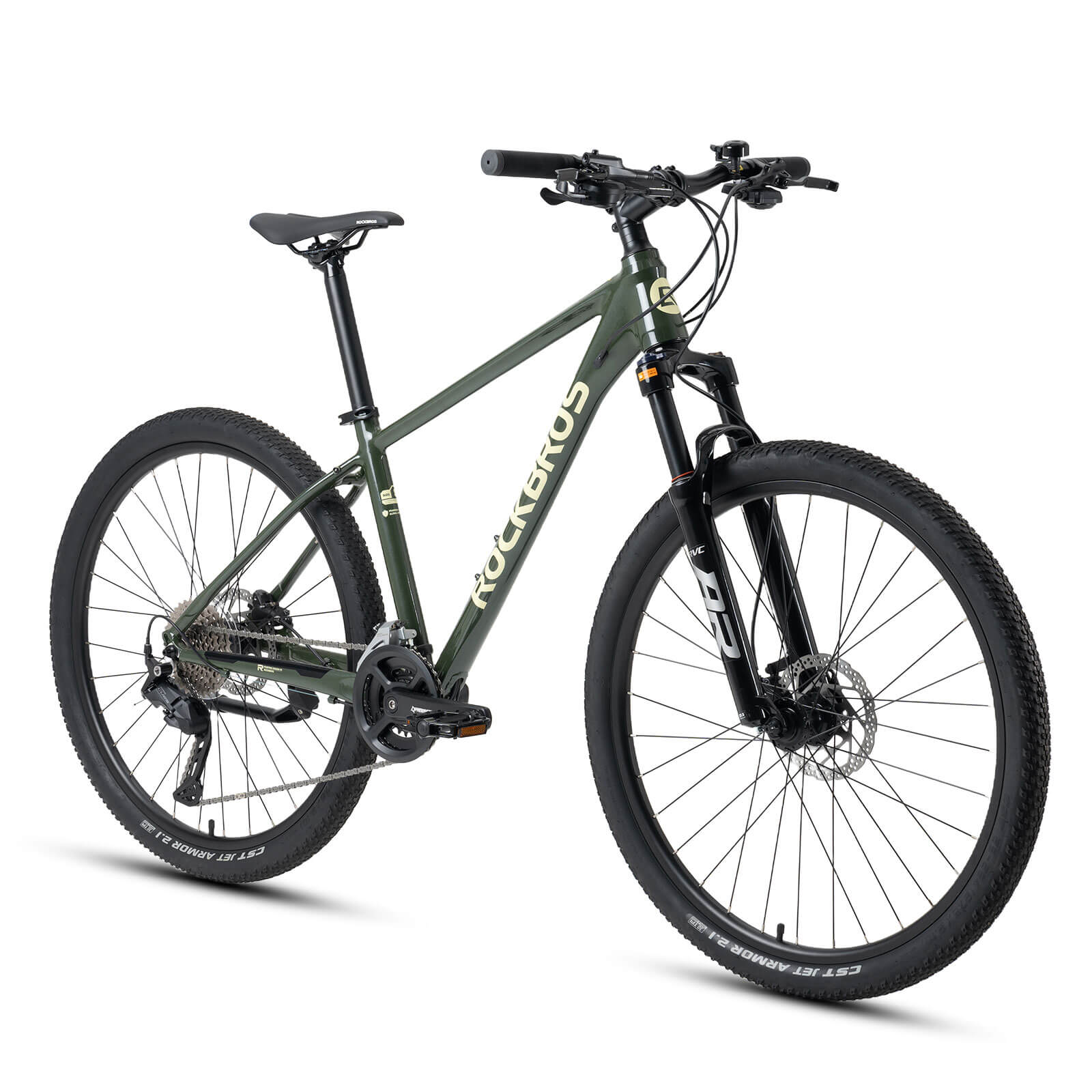 ROCKBROS MT300 27.5 inch mountain bike in green for off-road and urban riding
#Color_Green