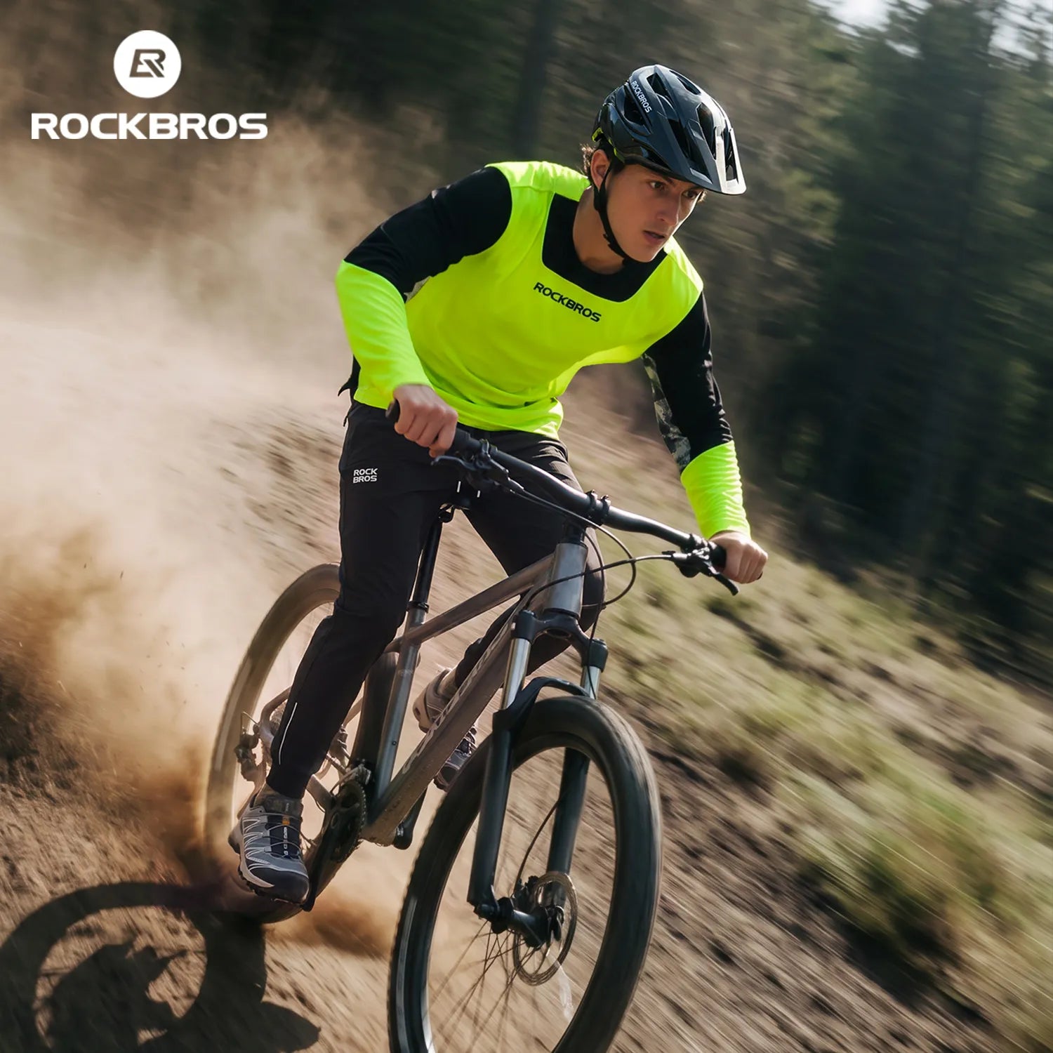 ROCKBROS Men's Long Sleeve Sports Jersey with Breathable Mesh for Cycling and Outdoor Activities