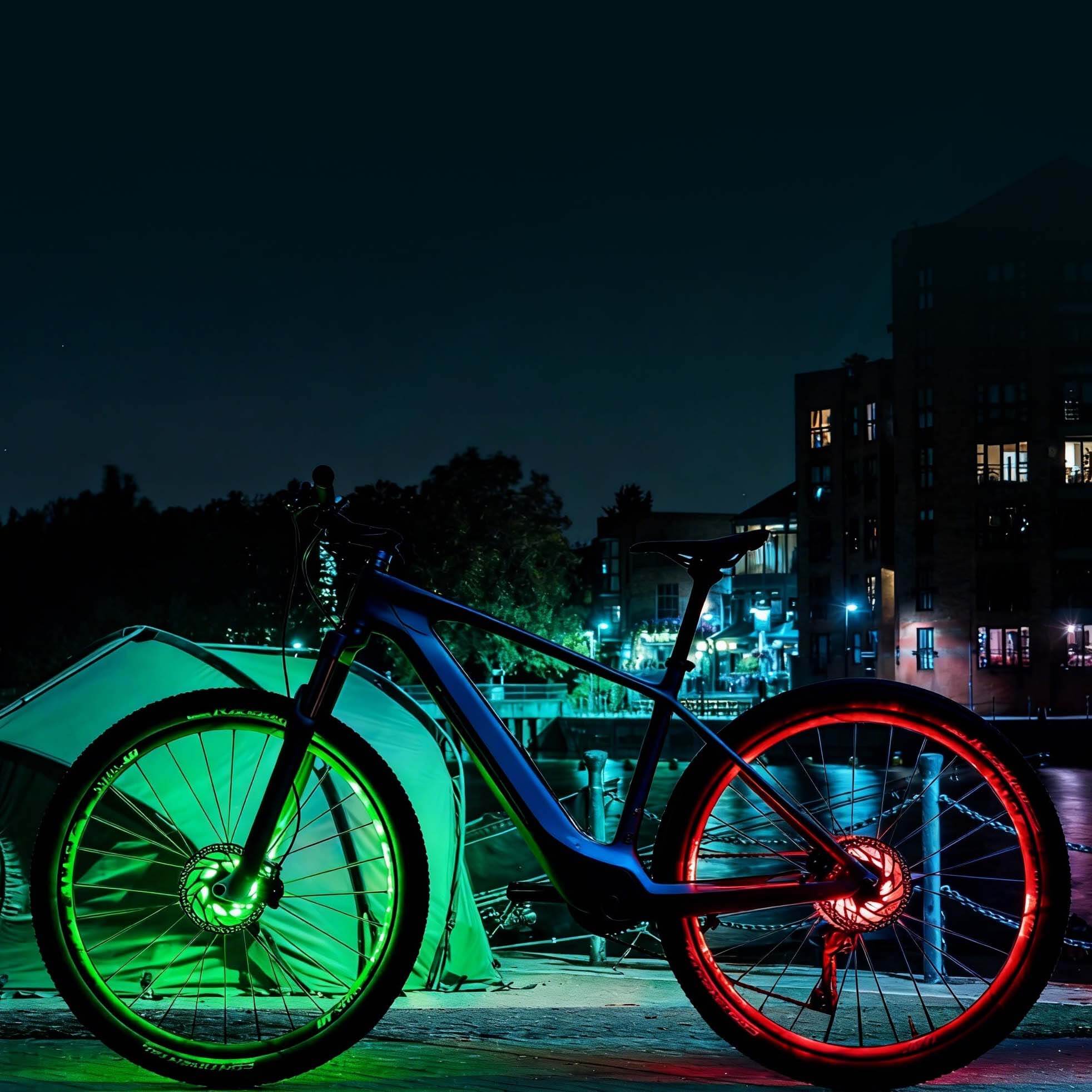 ROCKBROS multi colored eBike hub light for night riding visibility