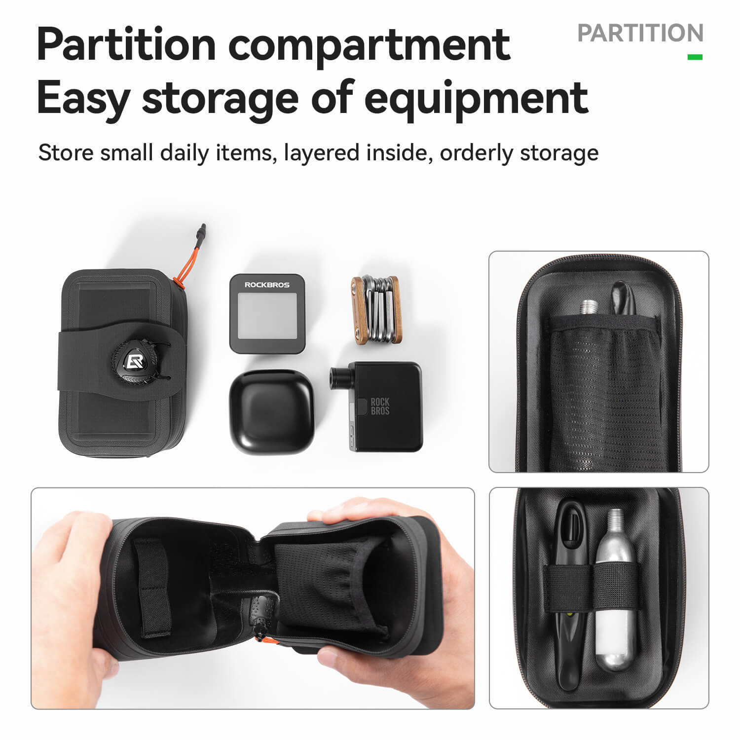 ROCKBROS multi-purpose waterproof rear saddle bag with knob lock system for cycling