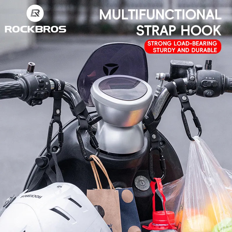 ROCKBROS multi-purpose bike handlebar strap hook for carrying grocery and shopping bags