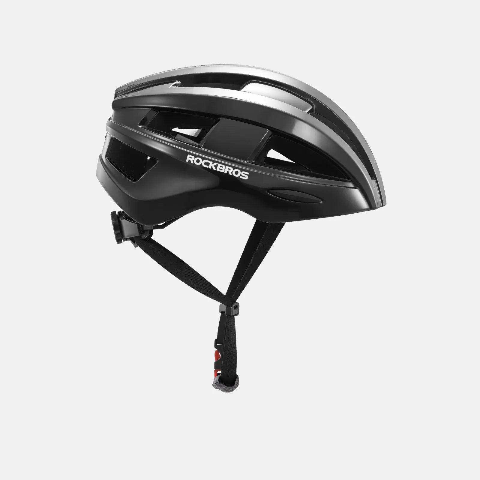 ROCKBROS bike helmet with rear light for safe night riding, breathable and impact-resistant design
#Color_Black