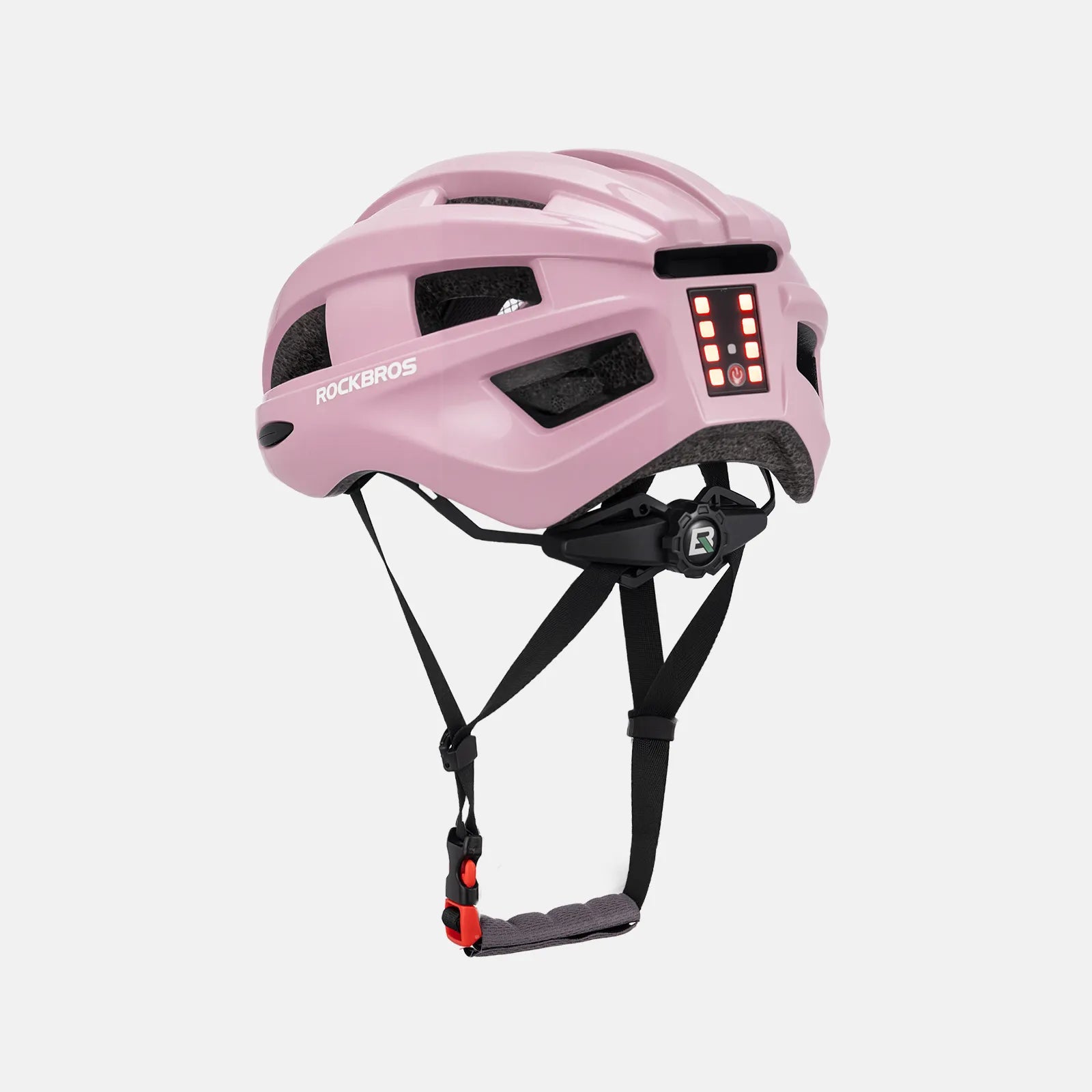ROCKBROS bike helmet with rear light for safe night riding, breathable and impact-resistant design
#Color_Pink