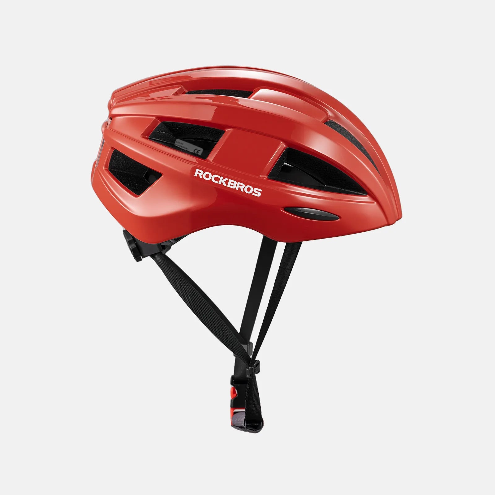 ROCKBROS bike helmet with rear light for safe night riding, breathable and impact-resistant design
#Color_Red