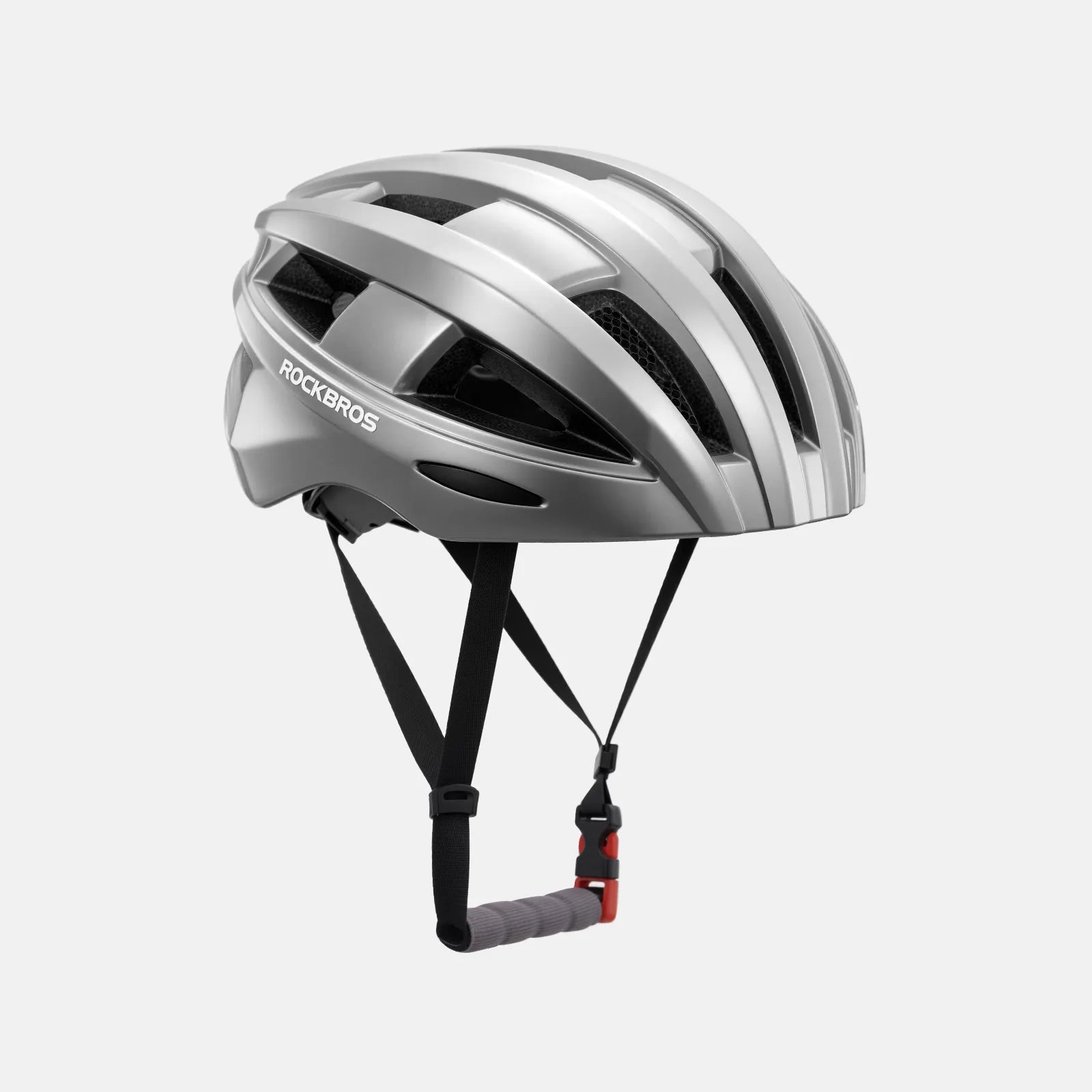 ROCKBROS bike helmet with rear light for safe night riding, breathable and impact-resistant design
#Color_Titanium