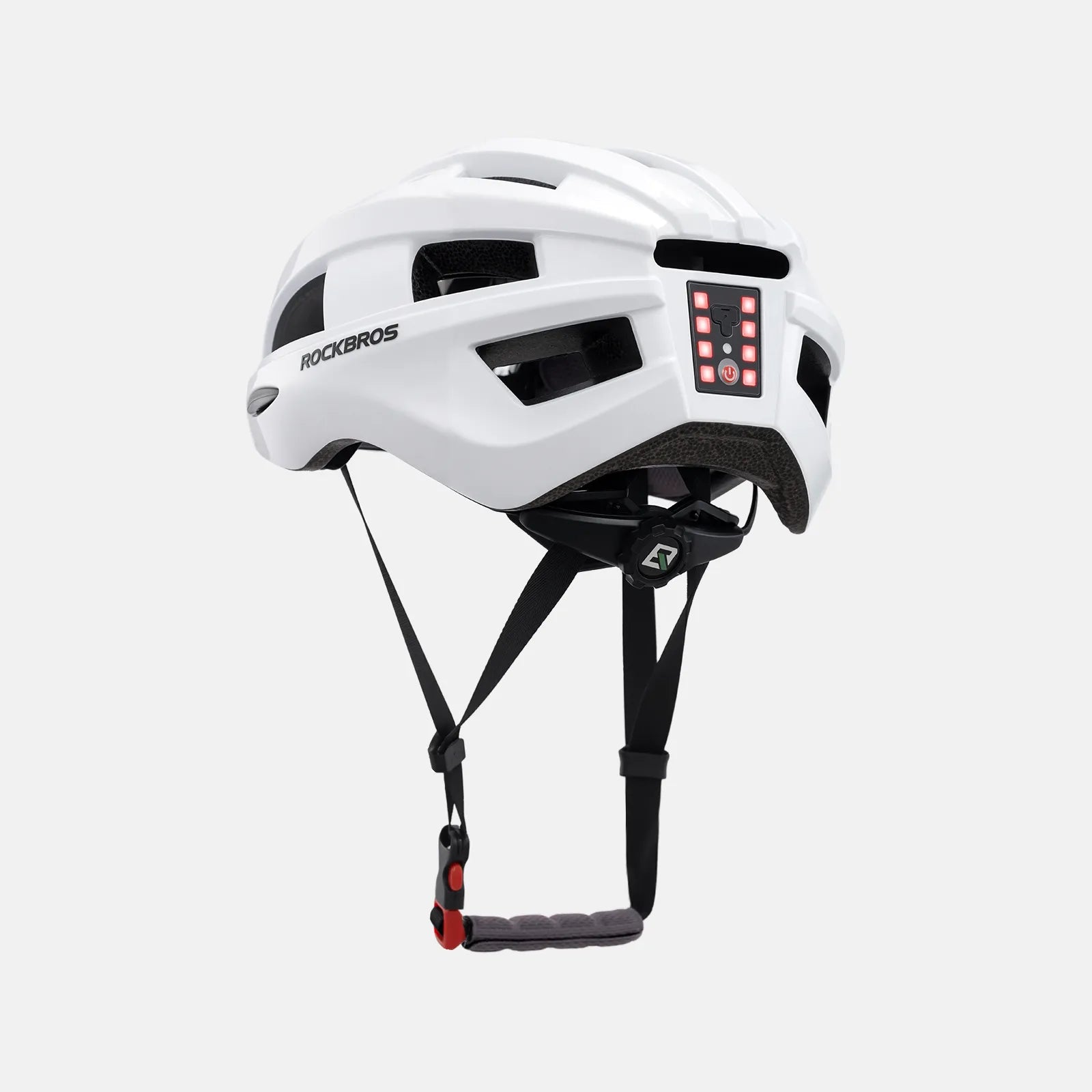 ROCKBROS bike helmet with rear light for safe night riding, breathable and impact-resistant design
#Color_White