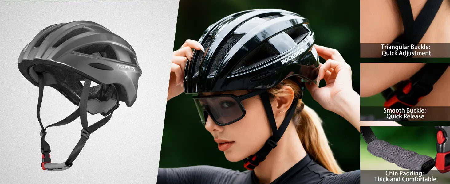 ROCKBROS Bike Helmet with Adjustable Fit Retention System