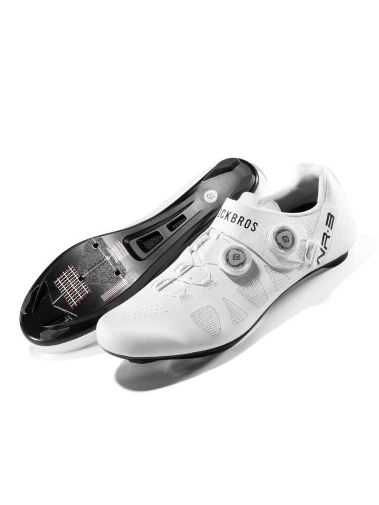 ROCKBROS NR3 clipless road cycling shoes with carbon sole and dual-dial closure system
#Color_White