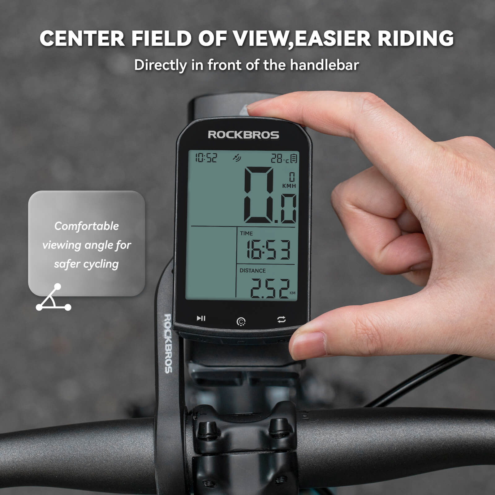 Streamline your bike cockpit with the ROCKBROS integrated out-front mount for a clean and organized handlebar.