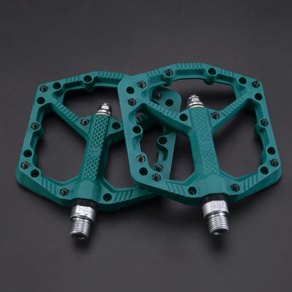 ROCKBROS Nylon MTB Bike Pedals with Wide 110mm Platform, Anti-Slip Pins, Sealed Bearings, and 9/16 Inch Spindle
#Color_Blue