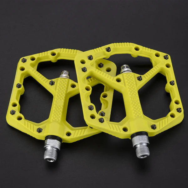 ROCKBROS Nylon MTB Bike Pedals with Wide 110mm Platform, Anti-Slip Pins, Sealed Bearings, and 9/16 Inch Spindle
#Color_Green