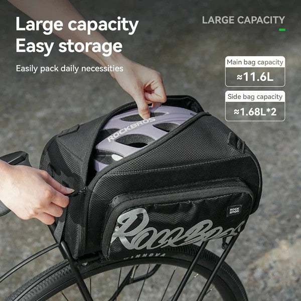 ROCKBROS one-piece bike rear rack bag for commuting and touring