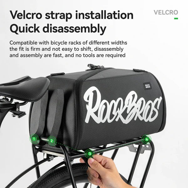 ROCKBROS one-piece bike rear rack bag for commuting and touring
