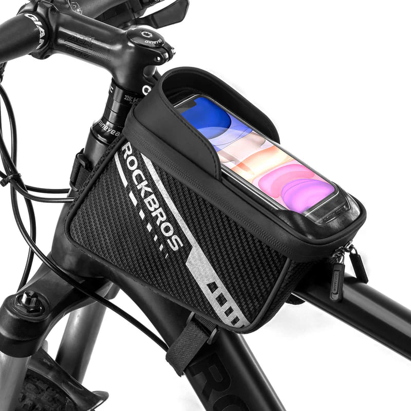 ROCKBROS Twill Woven Top Tube Bag with 7.5 Inch Phone Compartment for Safe and Convenient Cycling